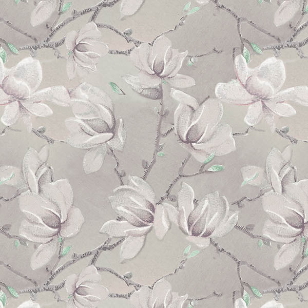 Floral Blossom Wallpaper (grey) by ATADesigns