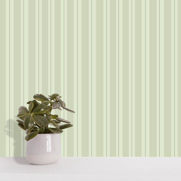 Floral Blossom Stripes Wallpaper (fresh-green) by ATADesigns