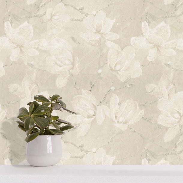 Floral Blossom Wallpaper (warm-cream)