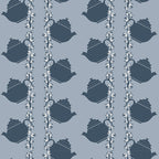 Floral Teapot Wallpaper (blue) by ATADesigns