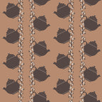 Floral Teapot Wallpaper (brown) by ATADesigns