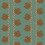 Floral Teapot Wallpaper (green) by ATADesigns