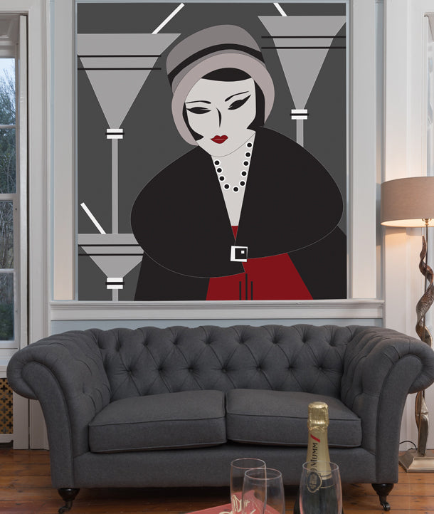 Florence Art Deco Mural (grey)