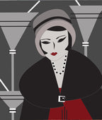 Florence Art Deco Mural (grey)