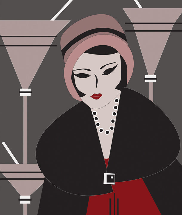 Florence Art Deco Mural (chic-pink)