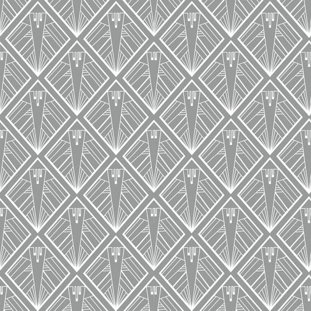 Geometric Art Deco Wallpaper (grey) by ATADesigns
