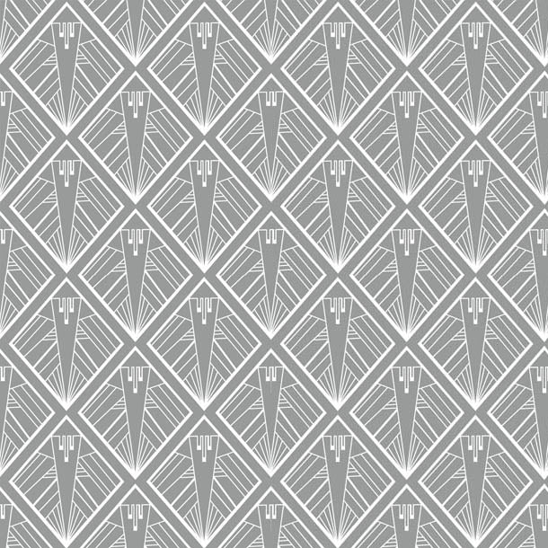 Geometric Art Deco Wallpaper (grey) by ATADesigns
