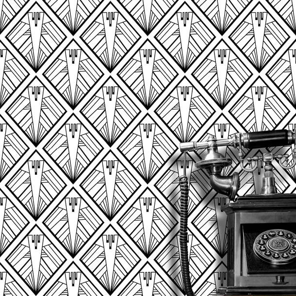 Geometric Art Deco Wallpaper (original) by ATADesigns
