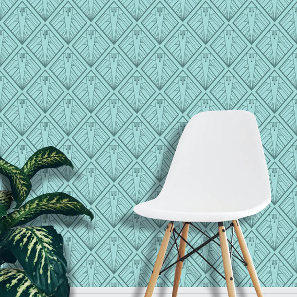 Geometric Wallpaper (pastel-blue-light) by ATADesigns