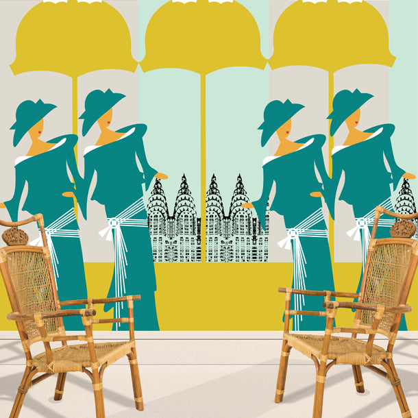 High Society Art Deco Mural