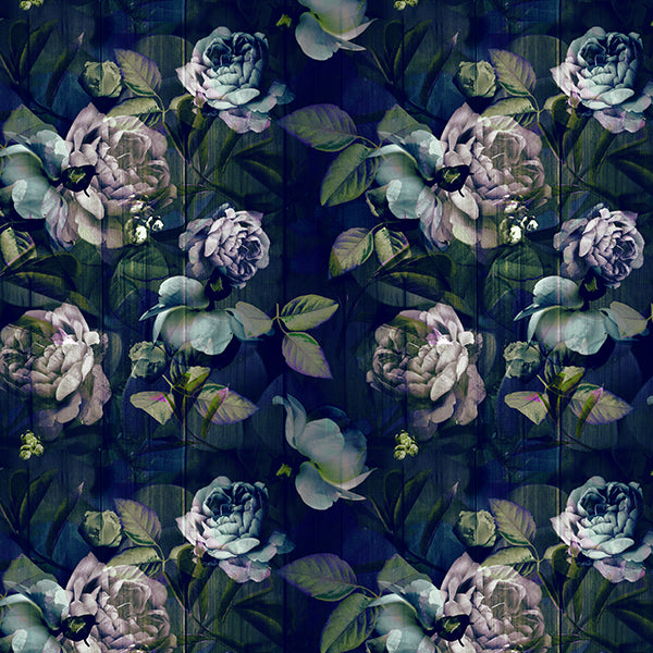 Kews Ghost Roses Wallpaper (blue) by ATADesigns