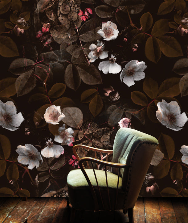 Kews Leafy Florals (brown)