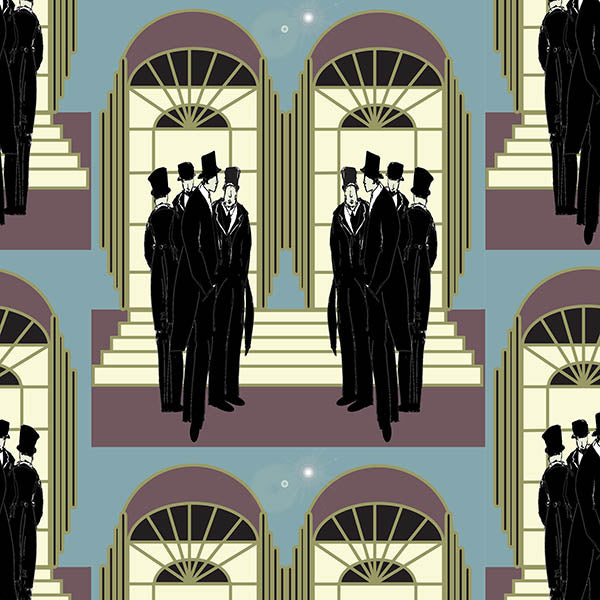 La Reunion des Hommes Art Deco Wallpaper