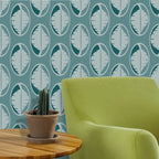 Leaves Drop Wallpaper (blue-green) by ATADesigns