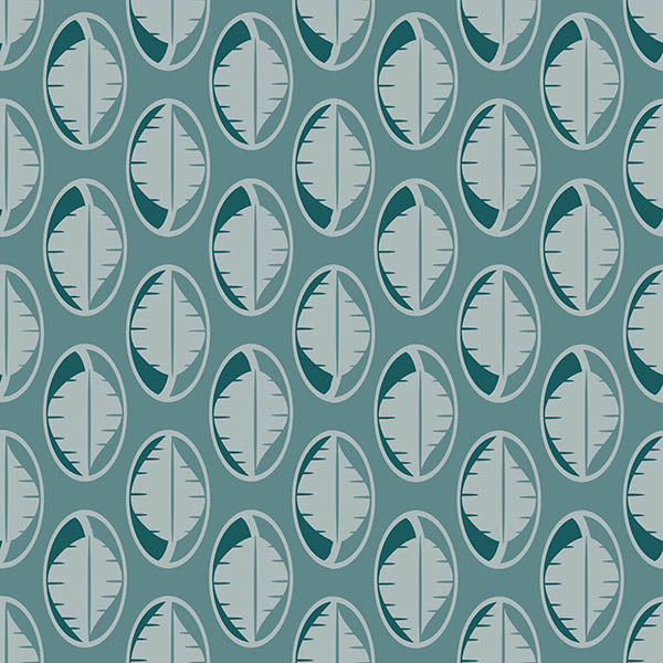 Leaves Drop Wallpaper (blue-green) by ATADesigns