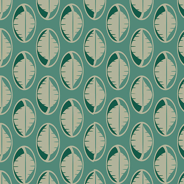 Leaves Drop Wallpaper (vintage-blue-green) by ATADesigns