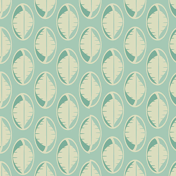 Leaves Drop Wallpaper (pale-green-blue) by ATADesigns