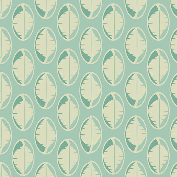 Leaves Drop Wallpaper (pale-green-blue) by ATADesigns