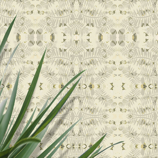 Leafy Wallpaper (cream) by ATADesigns