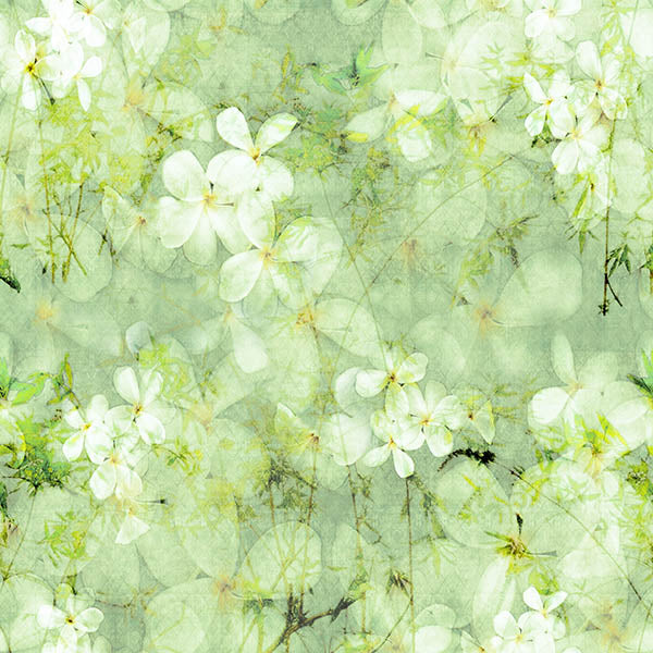 Leaves on Floral (dark-green) by ATADesigns