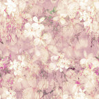 Leaves on Floral (dark-Pink-mist) Wallpaper by ATADesigns