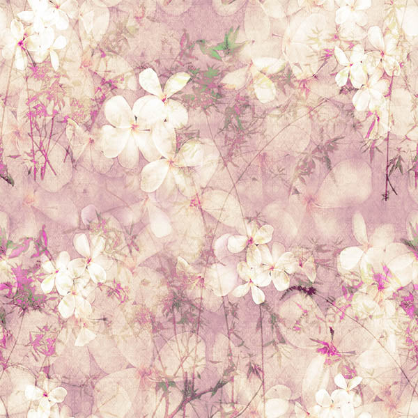 Leaves on Floral (dark-Pink-mist) Wallpaper by ATADesigns