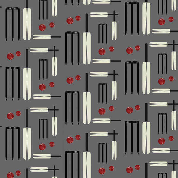 Lets Play Cricket Wallpaper (dark-grey) by ATADesigns