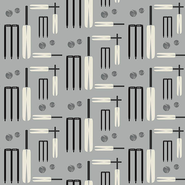 Lets Play Cricket Wallpaper (light-grey) by ATADesigns