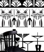 Manhattan Ladies Art Deco Mural (black and white)