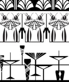 Manhattan Ladies Art Deco Mural (black and white)