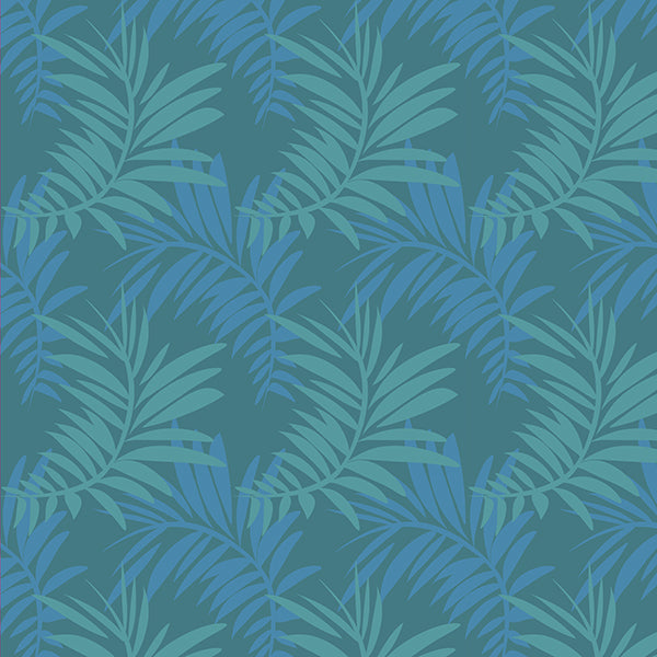Palm Leaves Wallpaper 1 (pastel-blue-on-blue) by ATADesigns