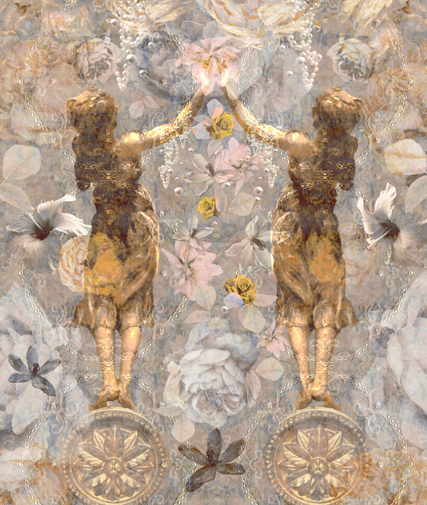 Pearlescent Ladies Mural (golden-yellow)