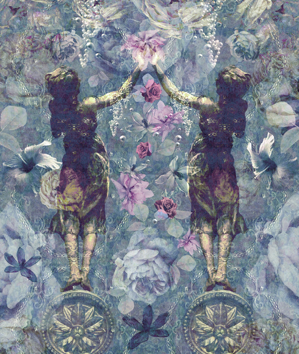 Pearlescent Ladies Mural (vintage-blue)