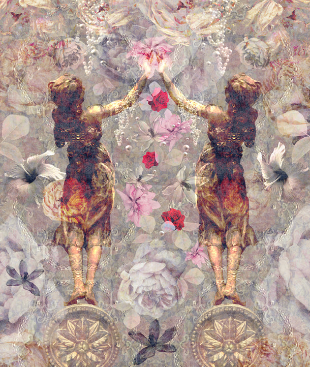 Pearlescent Ladies Mural (warm-buff)