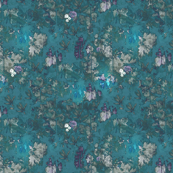Regents Fresh Floral Wallpaper (aqua) by ATADesigns