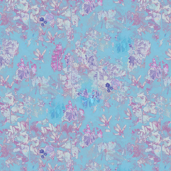 Regents Fresh Floral (baby-blue) Wallpaper by ATADesigns
