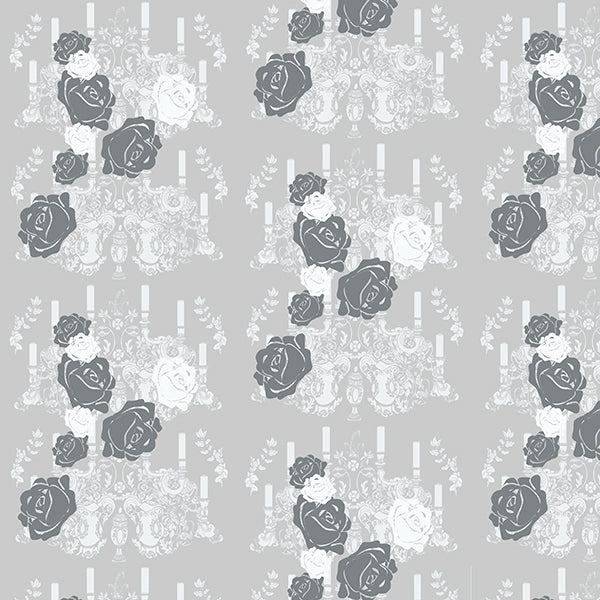 Rosie Glow Wallpaper (light-grey-mix)by ATADesigns