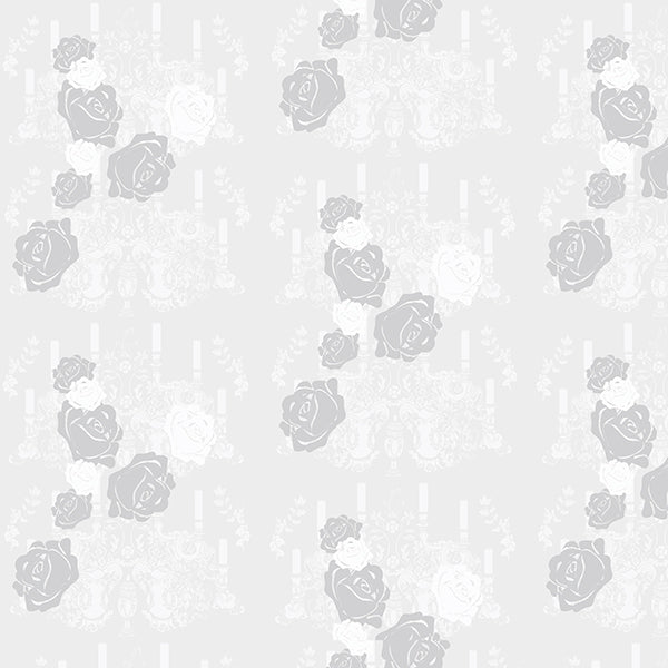 Rosie Glow Wallpaper (pale-grey) by ATADesigns