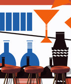 Shaken Not Stirred Art Deco Mural (multi-colour)