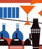 Shaken Not Stirred Art Deco Mural (multi-colour)