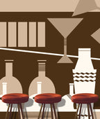 Shaken Not Stirred Art Deco Mural (brown)