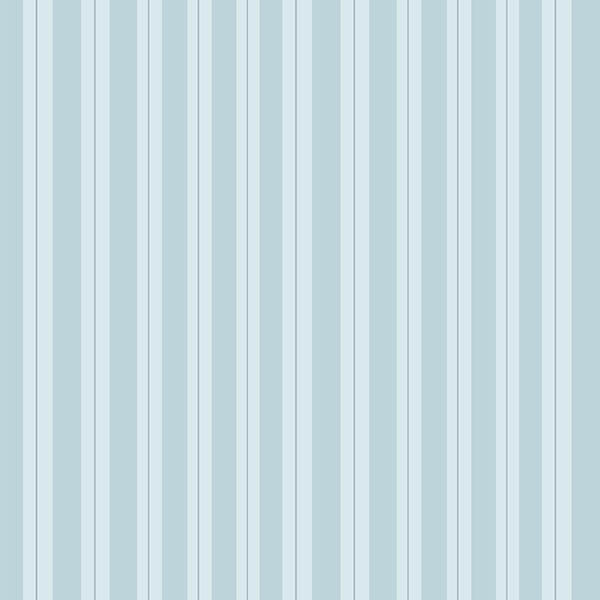 Floral Blossom Stripes Wallpaper (pale-blue)