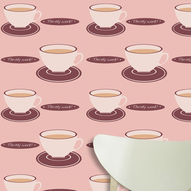 Tea Time Wallpaper (pink) by ATADesigns