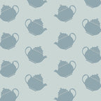 Teapot Crazy Wallpaper (grey-blue) by ATADesigns