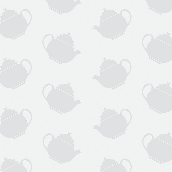 Teapot Crazy Wallpaper (light-grey) by ATADesigns