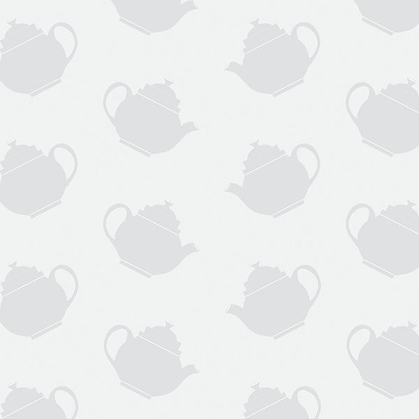 Teapot Crazy Wallpaper (light-grey) by ATADesigns