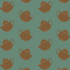 Teapot Crazy Wallpaper (green) by ATADesigns
