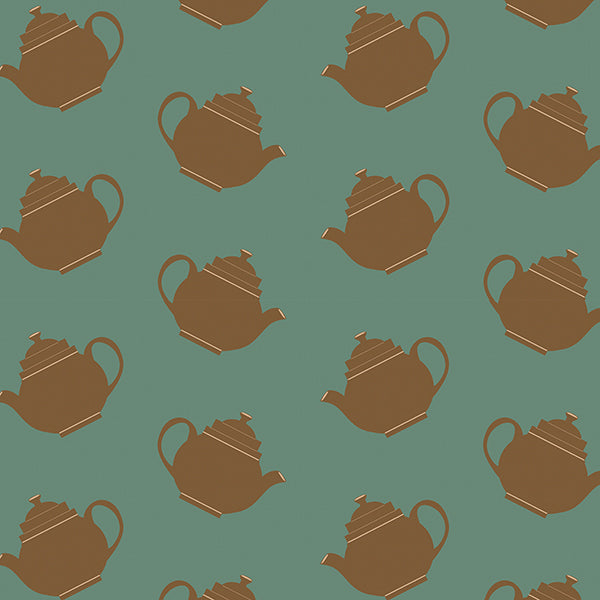 Teapot Crazy Wallpaper (green) by ATADesigns