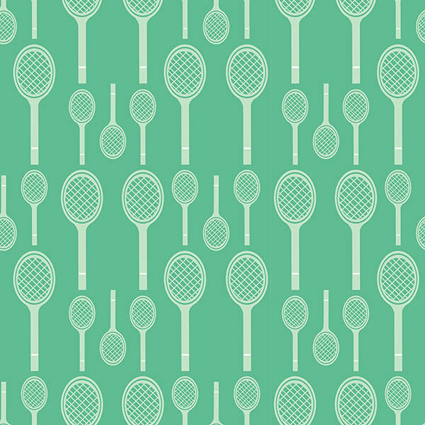 Tennis Racket Wallpaper (chalk-green) by ATADesigns