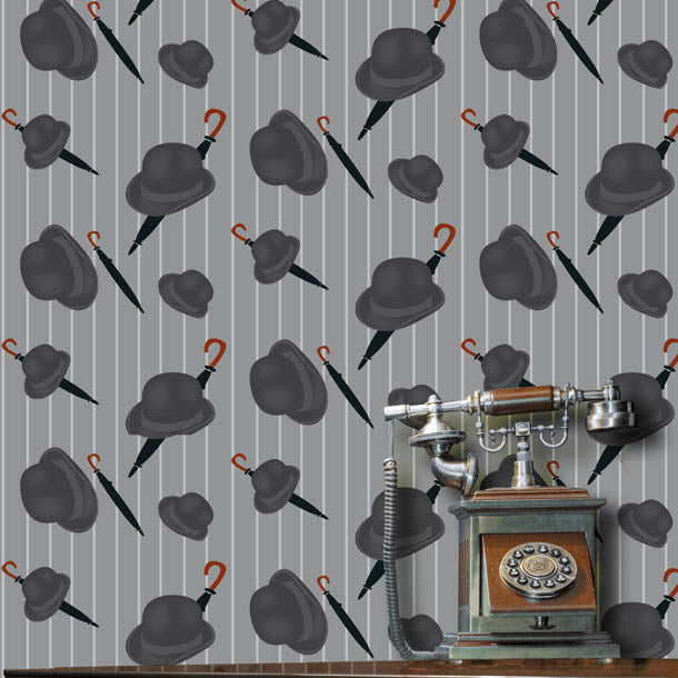 The Bowler Wallpaper (dark-grey)